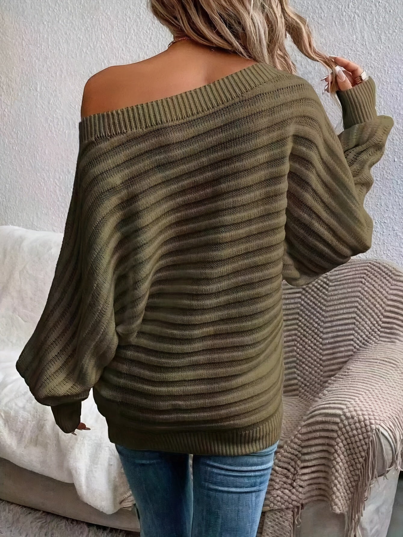 Nora - Schicker Winter Off-Shoulder Pullover für Damen