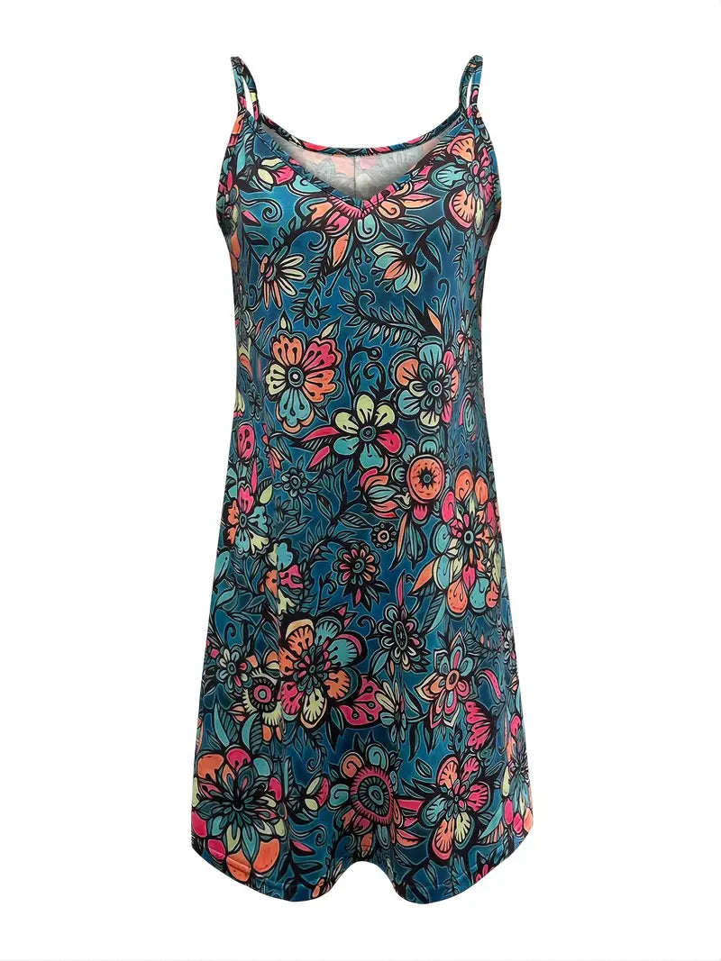 Joelle – Ärmelloses Cami-Sommerkleid mit Blumendruck