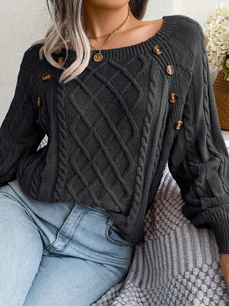 Natalie – lässiger pullover mit rundhalsausschnitt