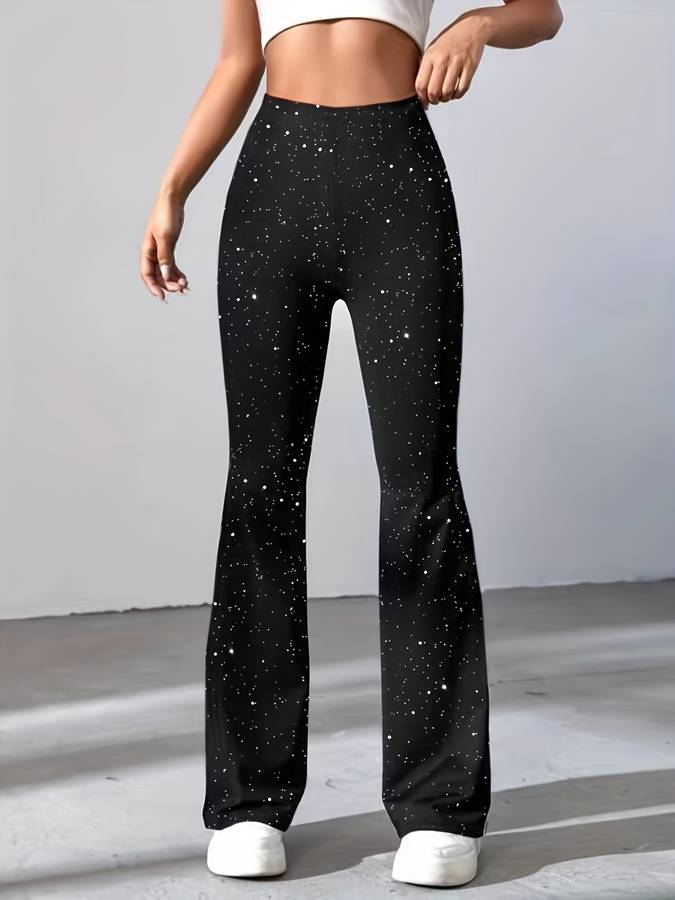 Ausgestellte Hose aus Glitzerstoff