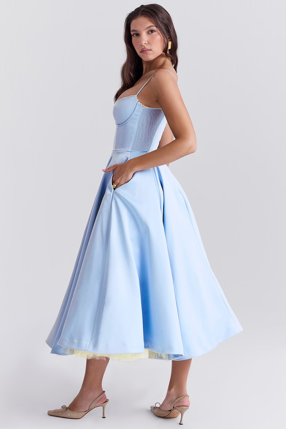 Elise | Elegantes Midikleid mit Spaghetti-Trägern