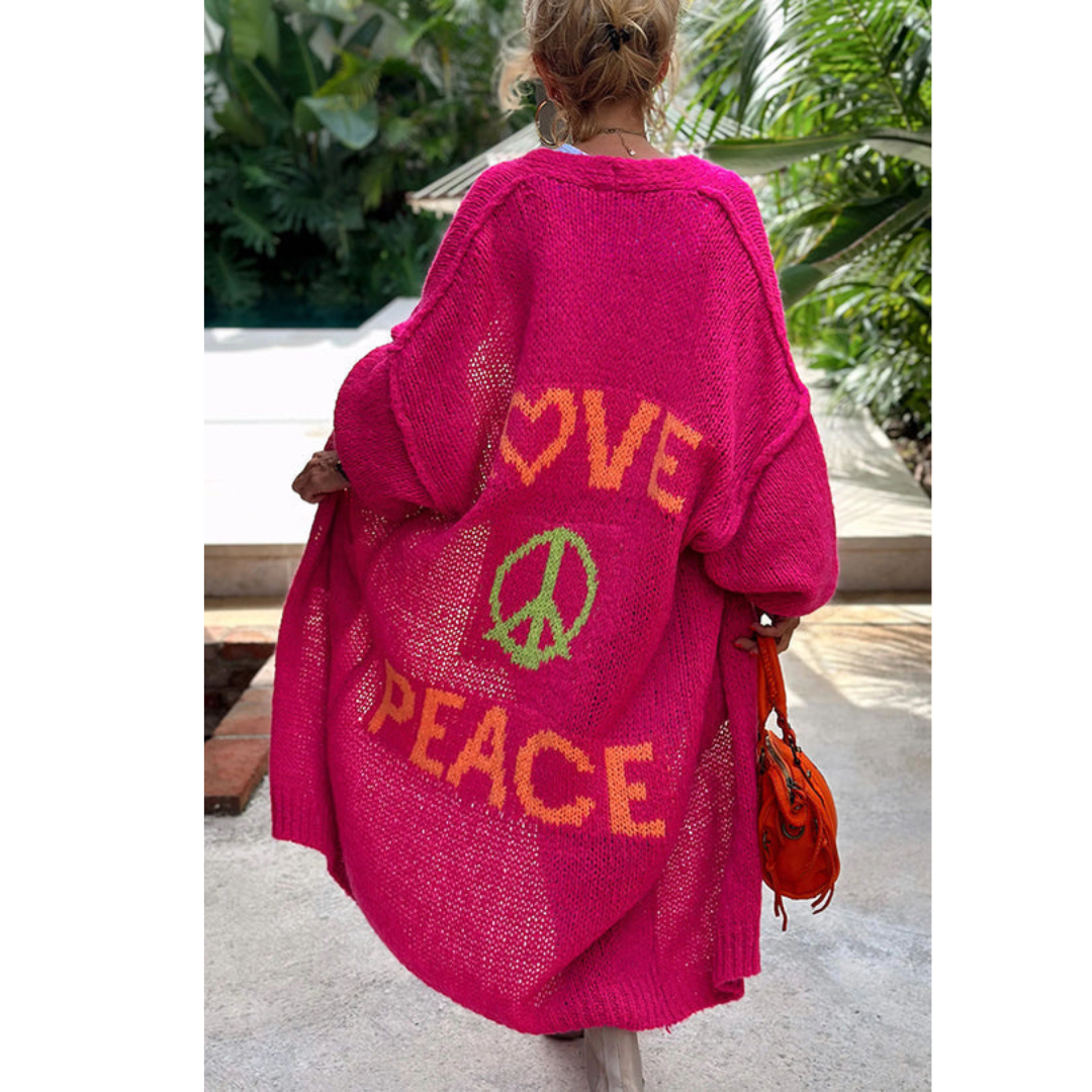 Stylische peace strickjacke - Ibiza