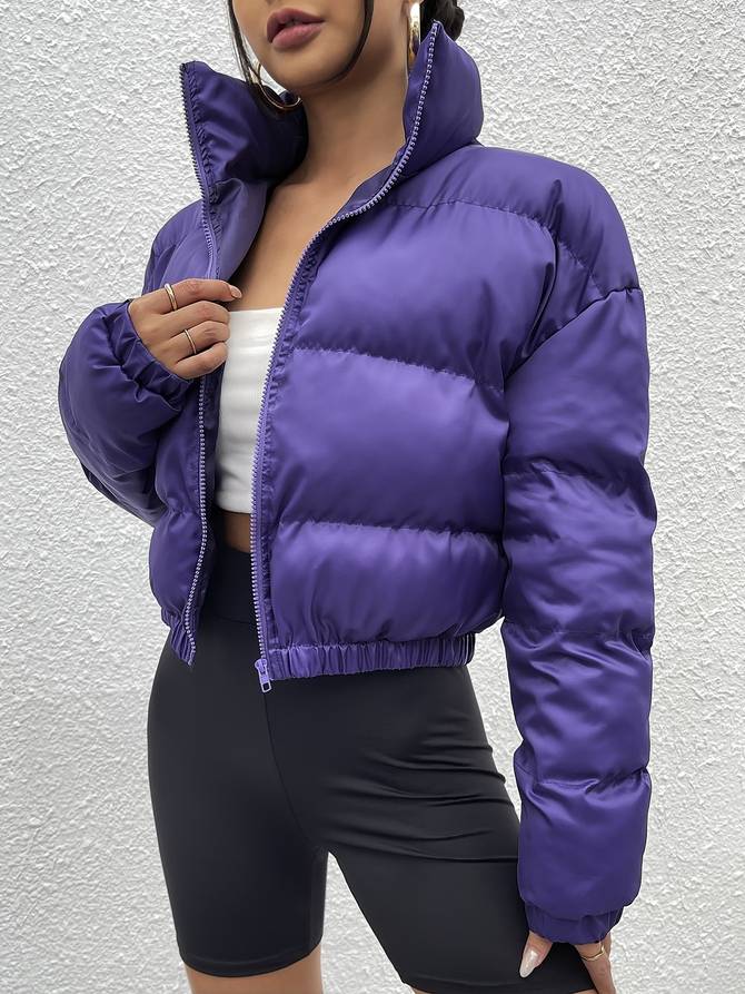 Gekürzte Zip-Up Jacke