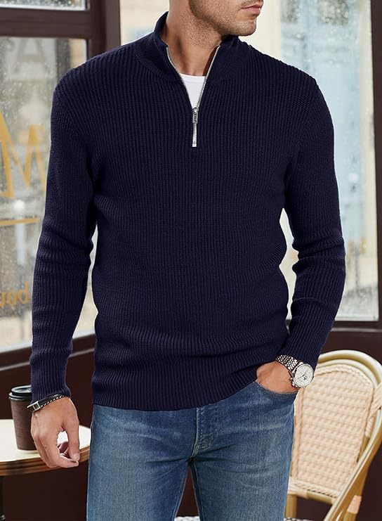 TOMMY | Stylischer Zipper-Pullover für Herren (italienisches Design)