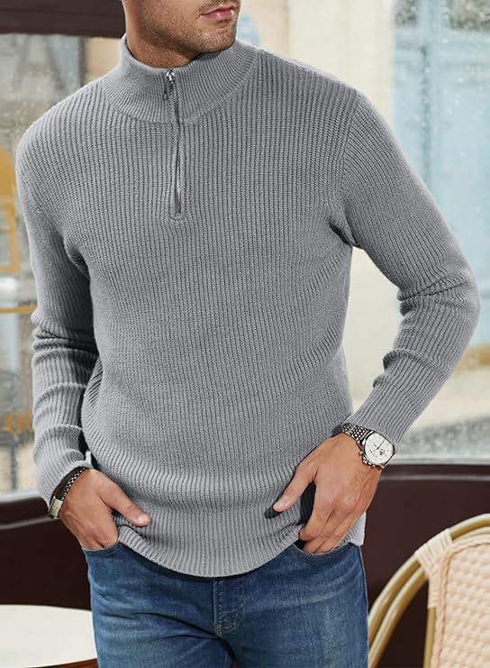 TOMMY | Stylischer Zipper-Pullover für Herren (italienisches Design)