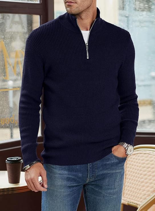 TOMMY | Stylischer Zipper-Pullover für Herren (italienisches Design)