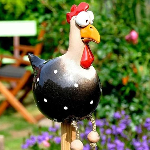 Gartendekoration Huhn Ornament - Verspielte Dekoration für draußen