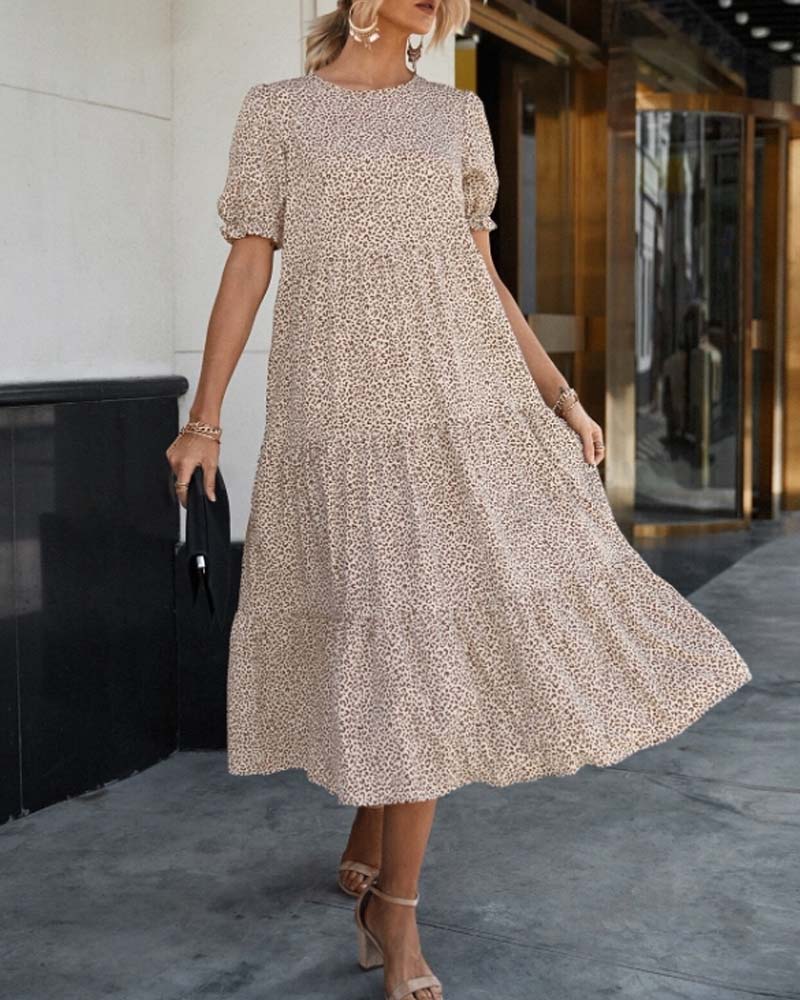 Hannelore - Elegantes Kleid mit Rundhalsausschnitt und Puffärmeln