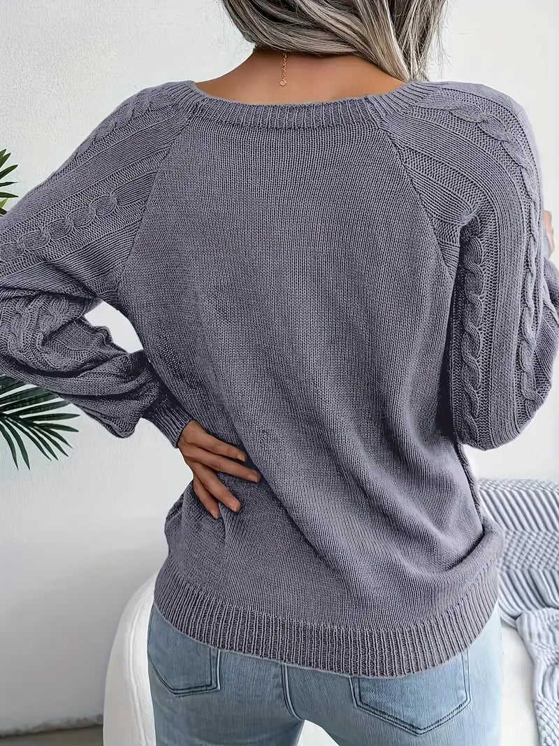 Natalie – lässiger pullover mit rundhalsausschnitt