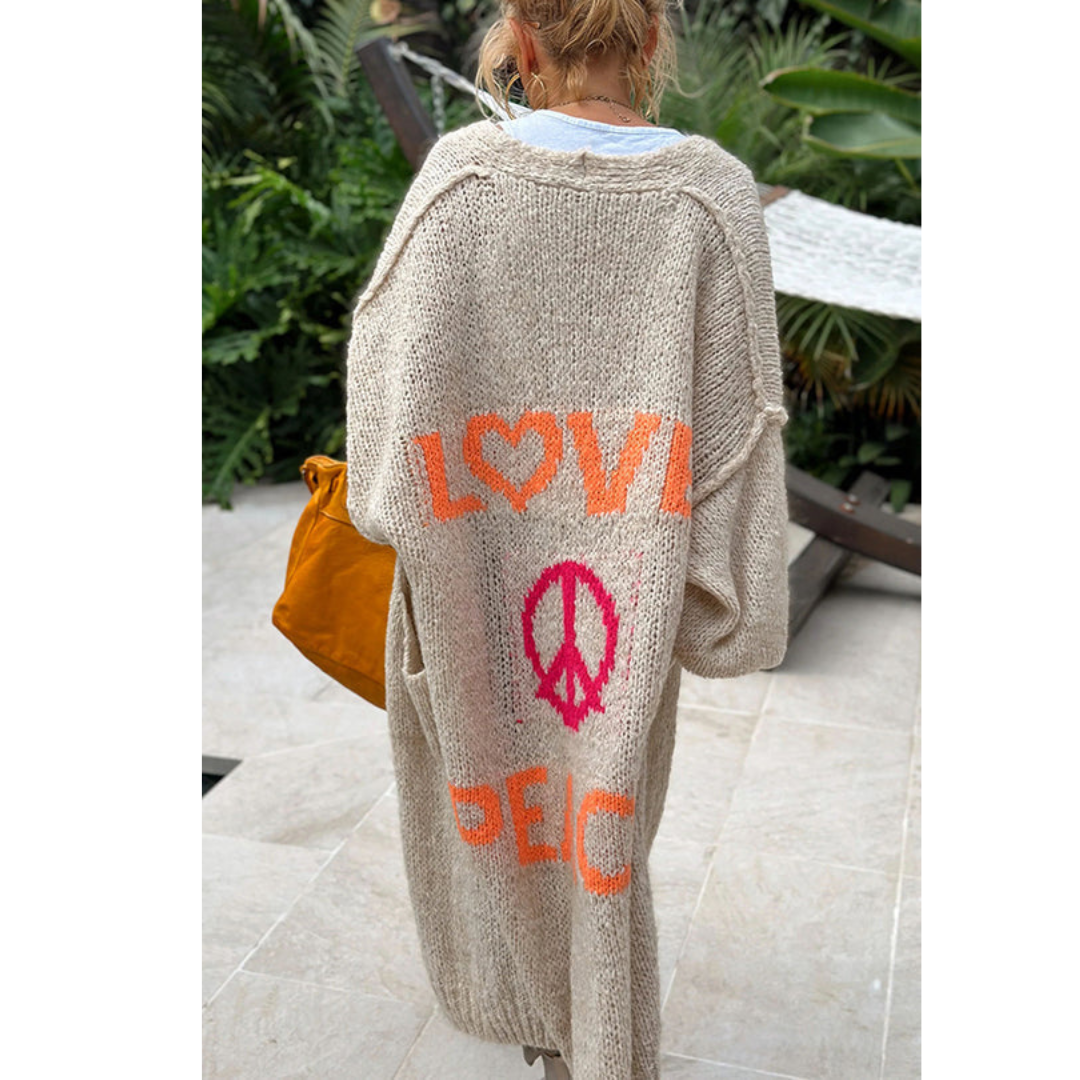 Stylische peace strickjacke - Ibiza