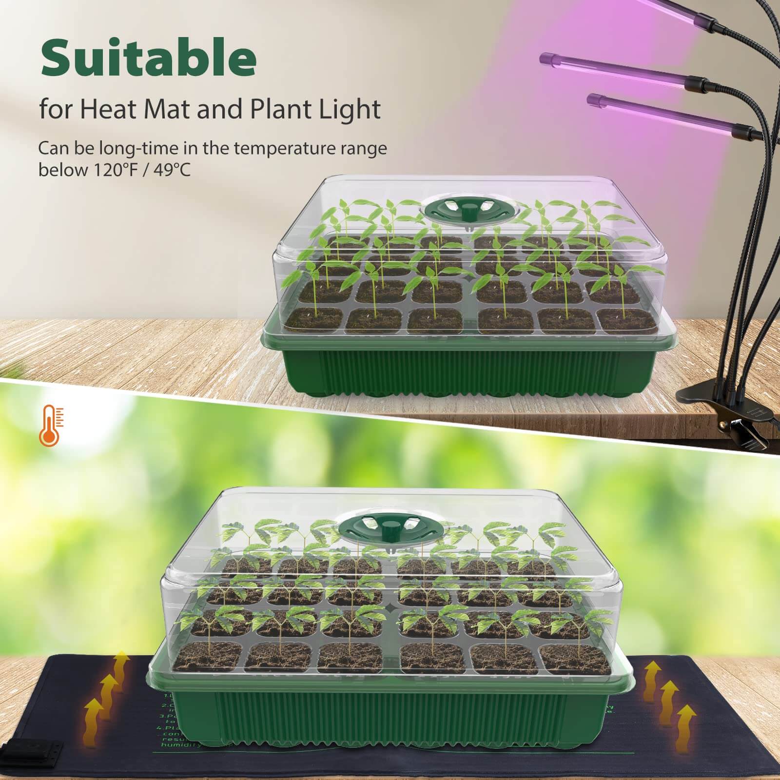 GrowPro™ Seed Starter Trays mit Wachstumslicht