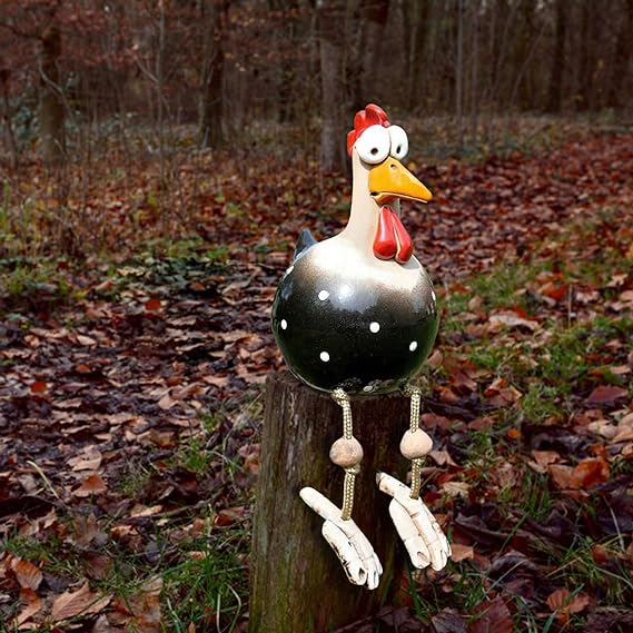 Gartendekoration Huhn Ornament - Verspielte Dekoration für draußen