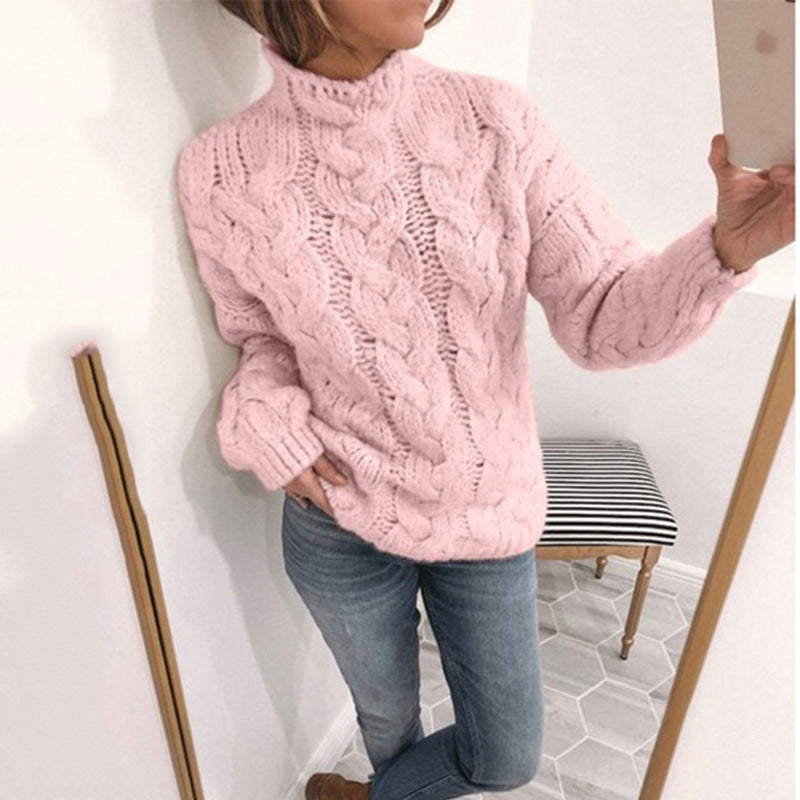 CozyKnit Rollkragenpullover | Zopfmuster und weicher Strick