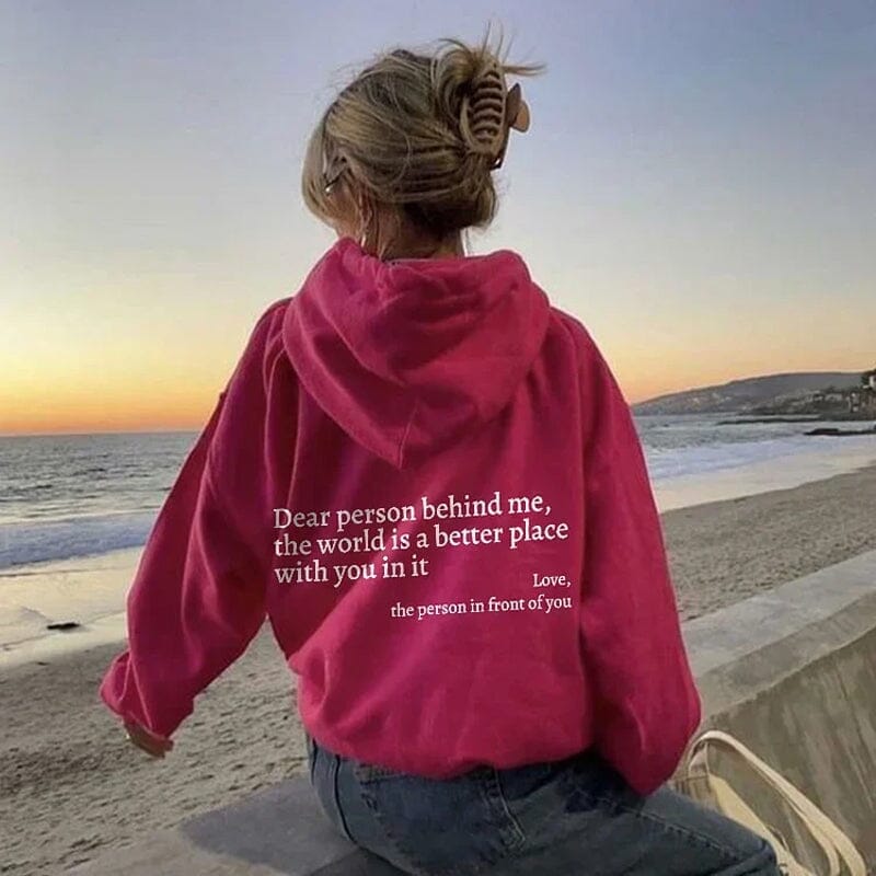 Pamela - Lässiger Frühling "Dear Person Behind Me" Hoodie für Damen