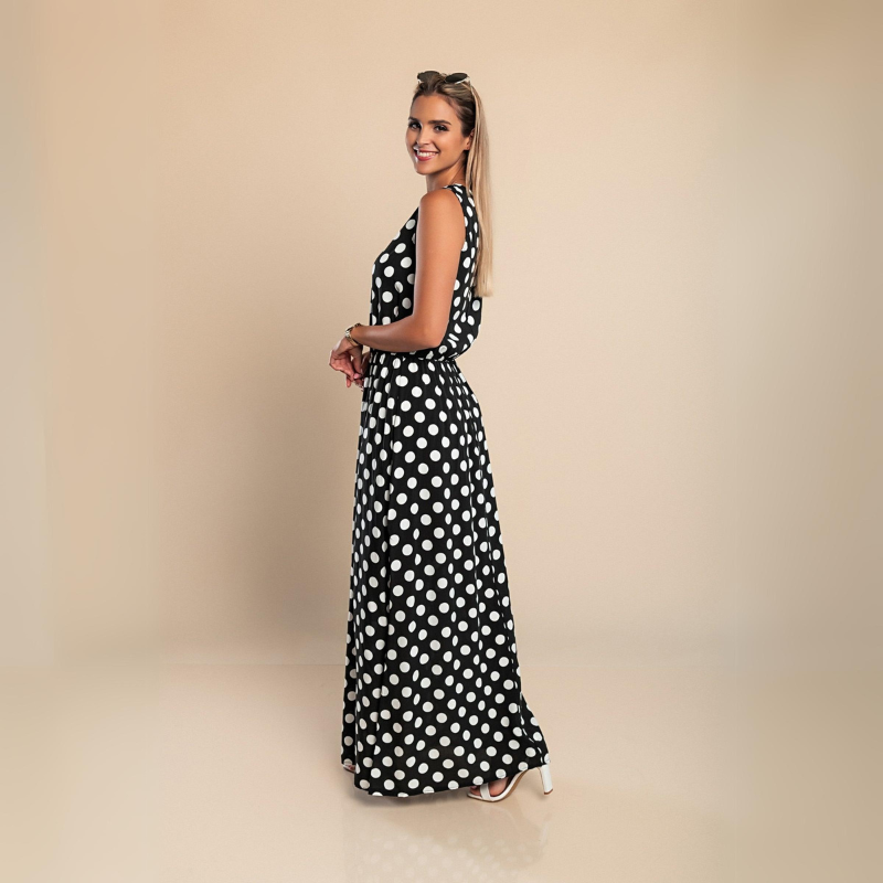 Lise | Ärmelloses Damenkleid mit Tupfen