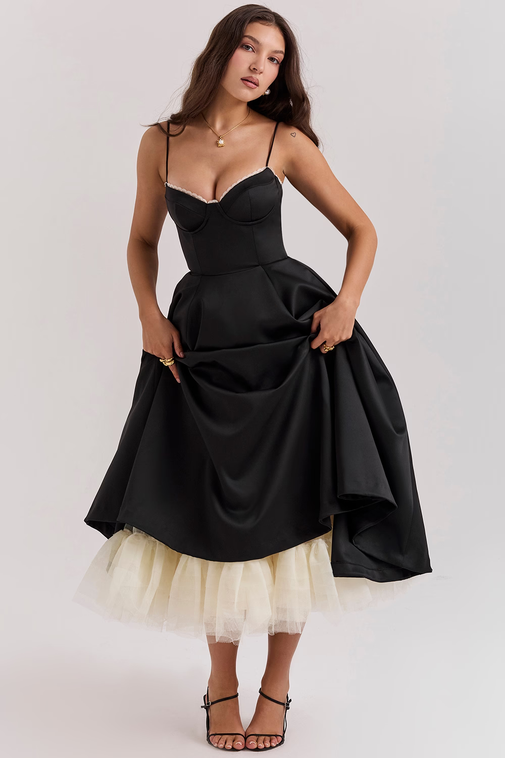 Elise | Elegantes Midikleid mit Spaghetti-Trägern