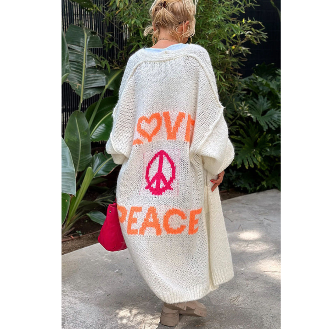 Stylische peace strickjacke - Ibiza