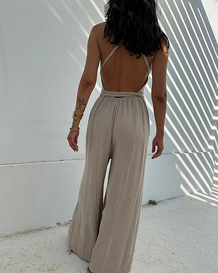 Lente | Comfy Geflochtener Jumpsuit mit Spitze