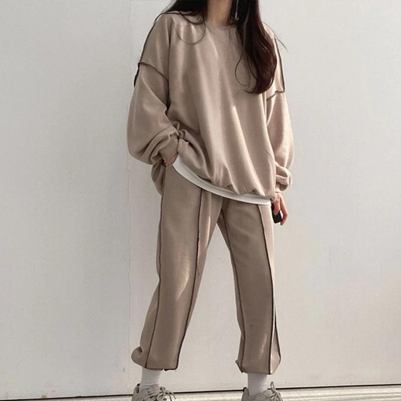 Trisha - Streetwear Frühling Trendy Oversized Pak Set für Damen