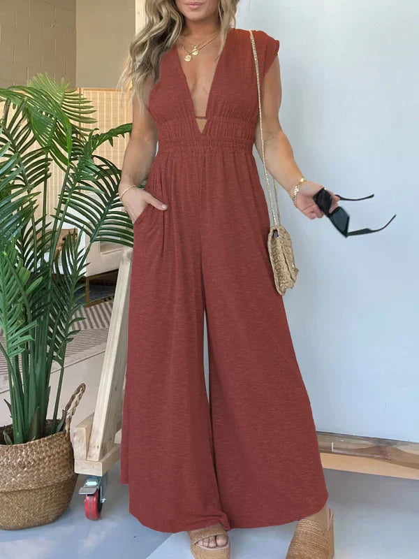 Mare | Bequemer Jumpsuit mit V-Ausschnitt