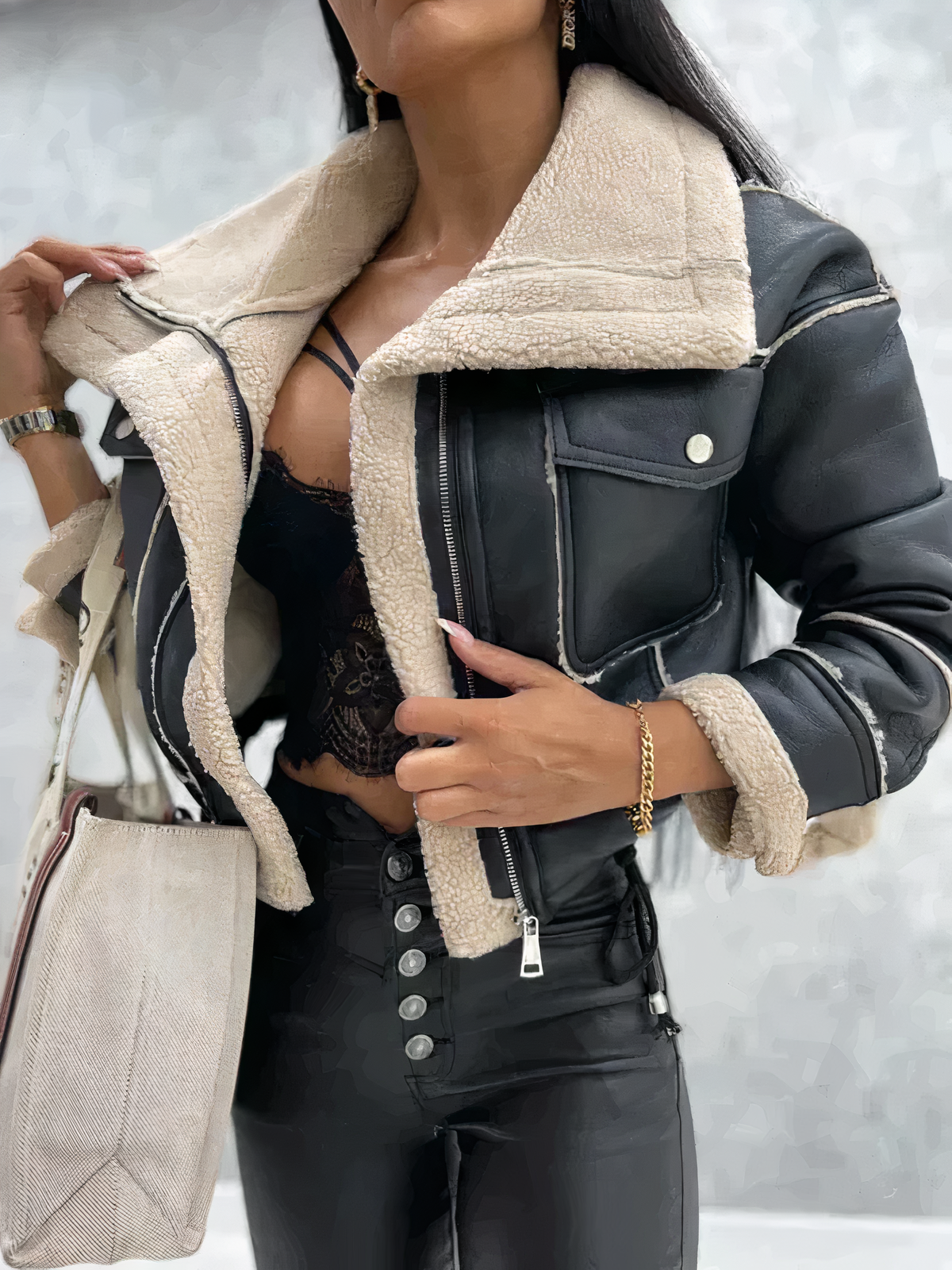 Aisha | Warme lederjacke