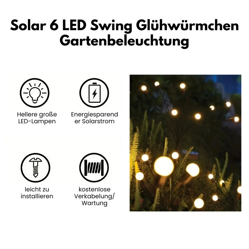 2+1 Gratis | Strahlende 6-Licht Solar-Glühwürmchen-Lampen