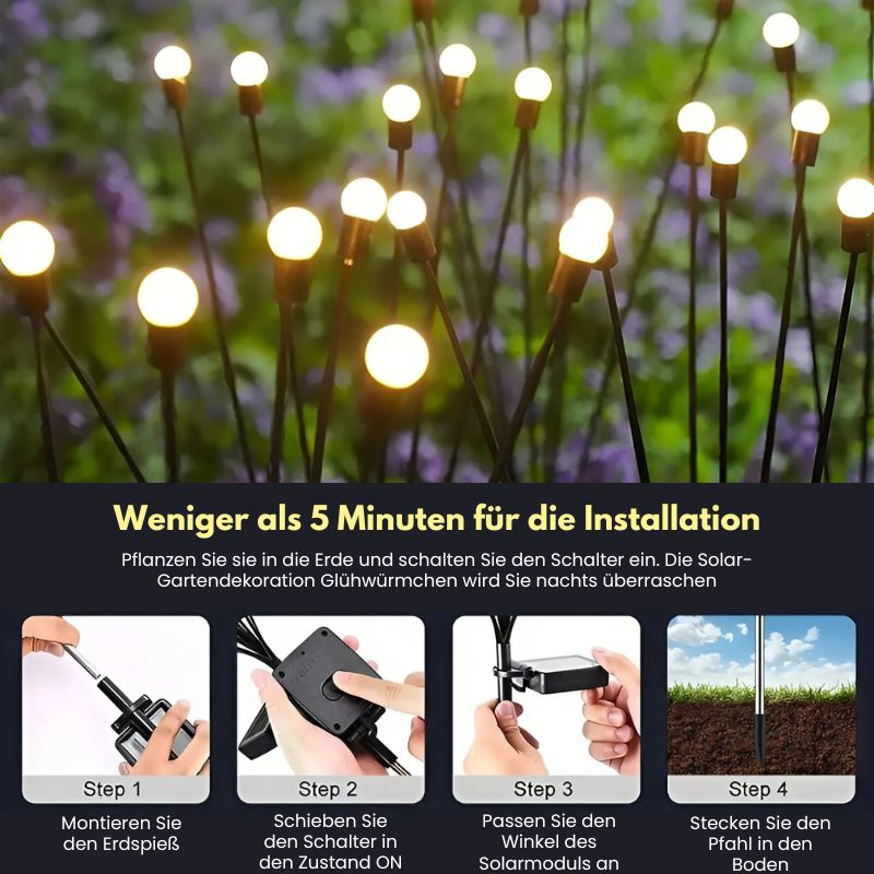 2+1 Gratis | Strahlende 6-Licht Solar-Glühwürmchen-Lampen