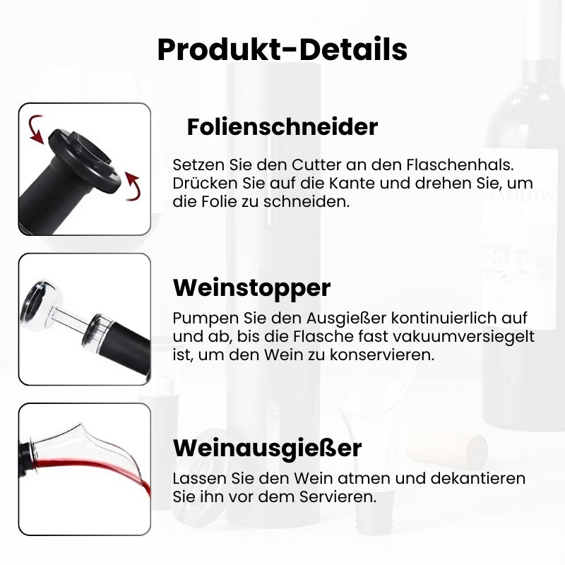 Elektrischer Weinöffner mit Folienschneider