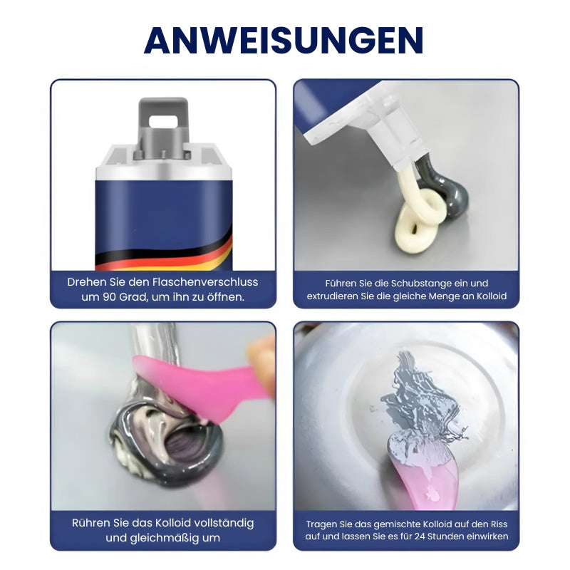 1+1 Gratis | Schnell trocknender, wasserfester Metall-Reparaturklebstoff