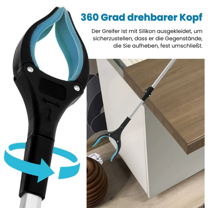 Faltbarer Greifer mit 360° drehbarem Clip