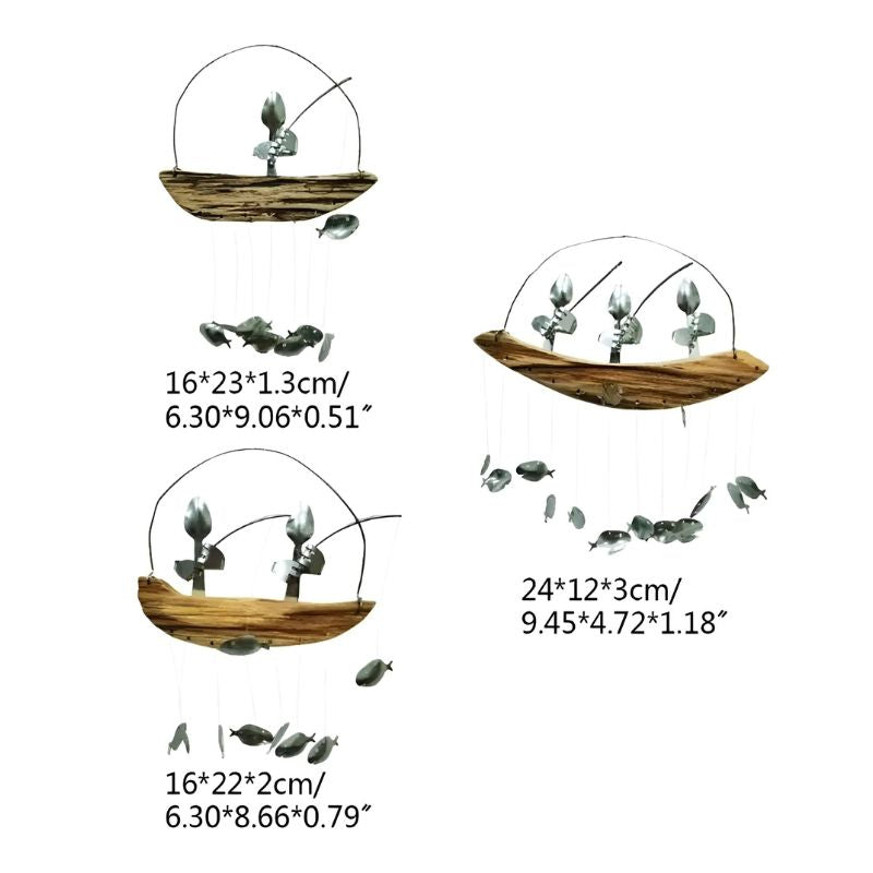 Handgemachte Fischer Löffel Fisch Skulptur Windspiel