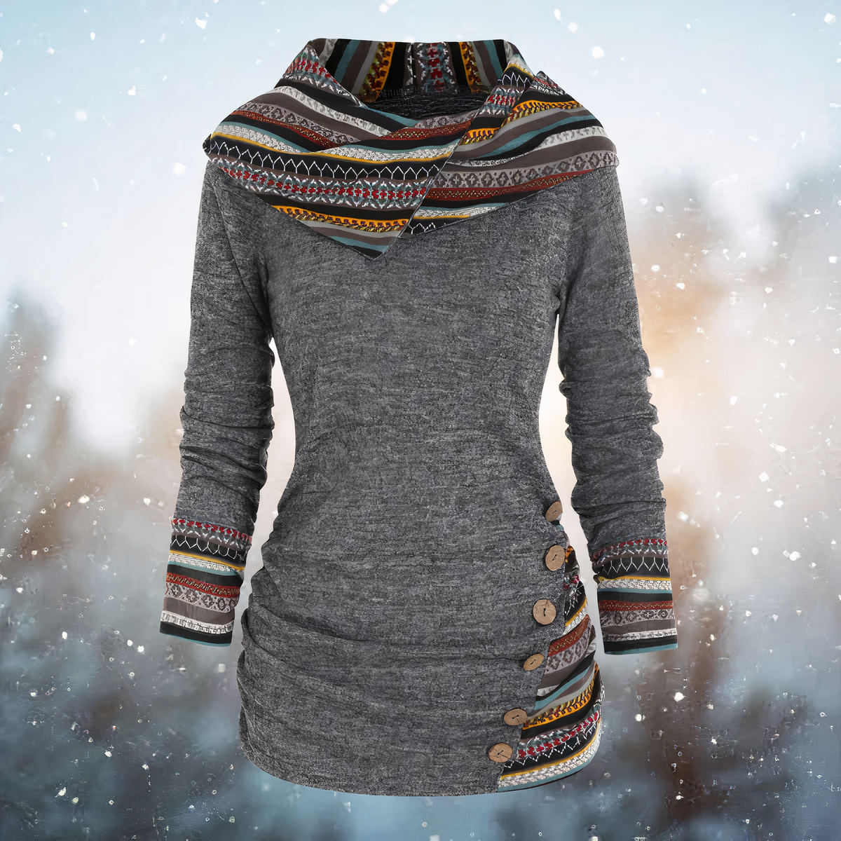 Emma | Stylischer Tribal-Kapuzenpullover