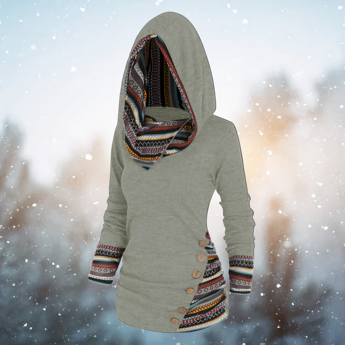 Emma | Stylischer Tribal-Kapuzenpullover