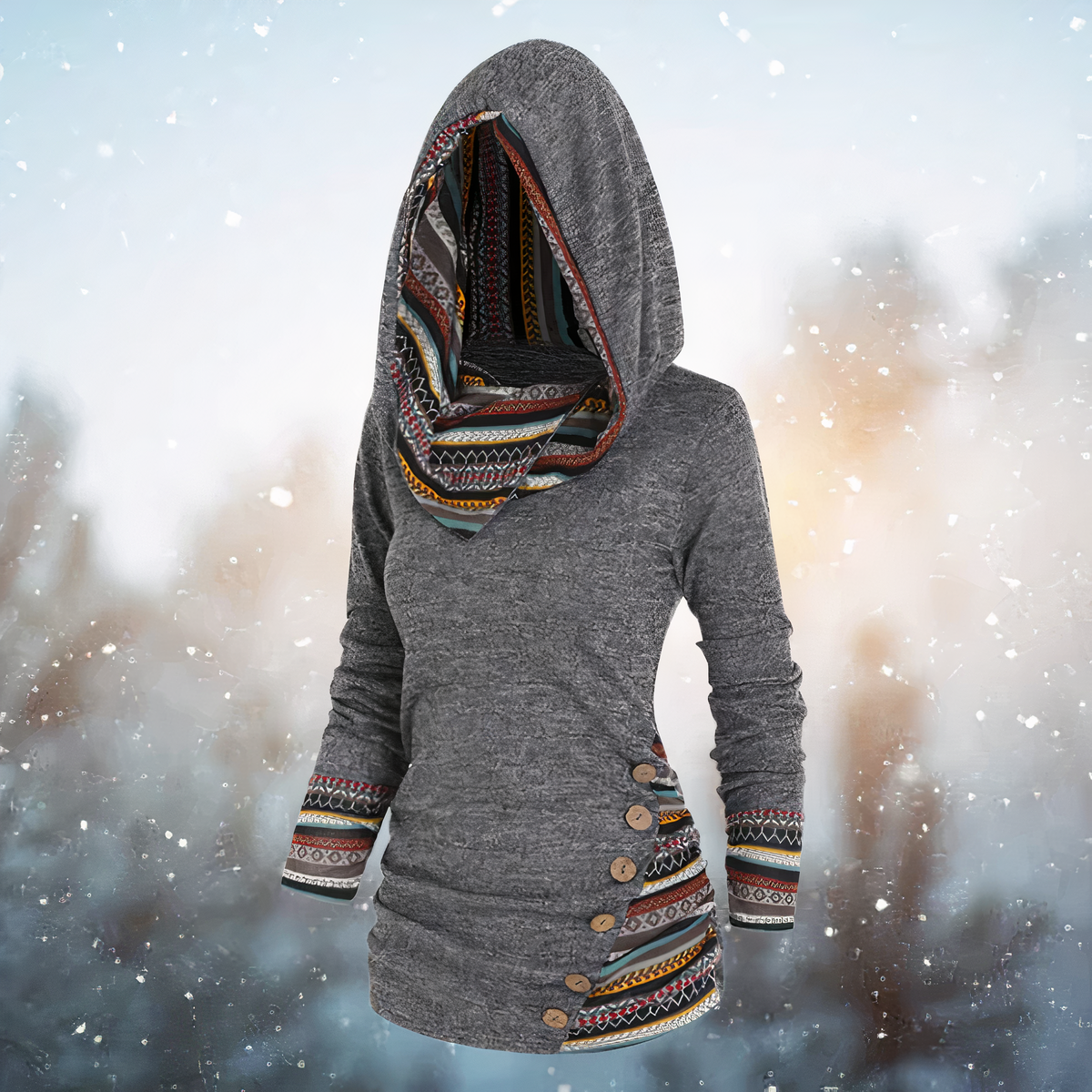 Emma | Stylischer Tribal-Kapuzenpullover