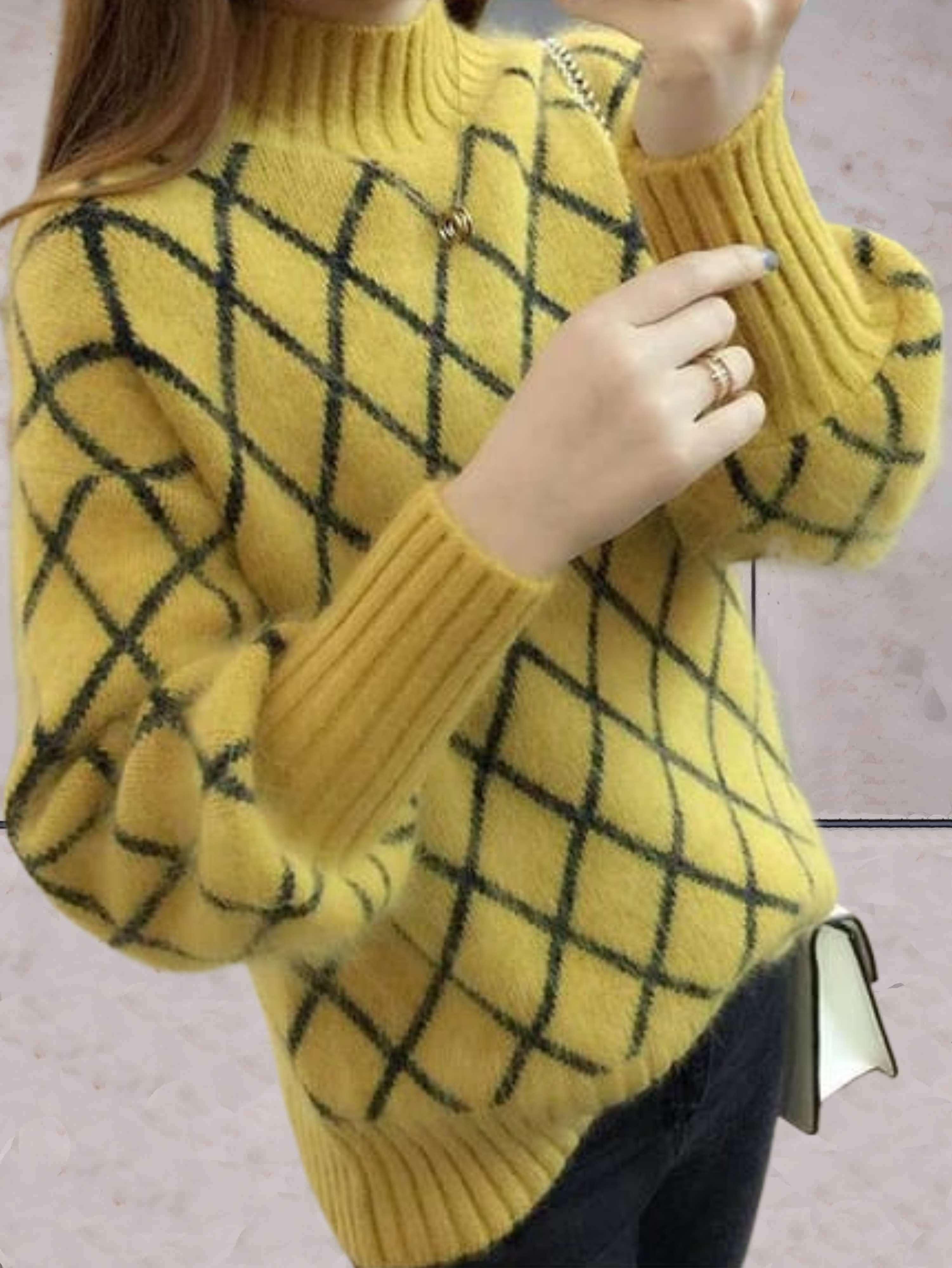 Arlene | Einfacher Strickpullover mit Rollkragen und gerippten Ärmeln