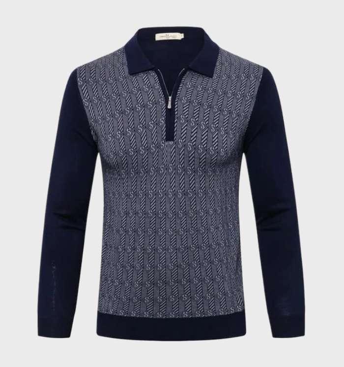 Lloyd | Schmal geschnittener Pullover mit Polokragen und 1/4-Reißverschluss