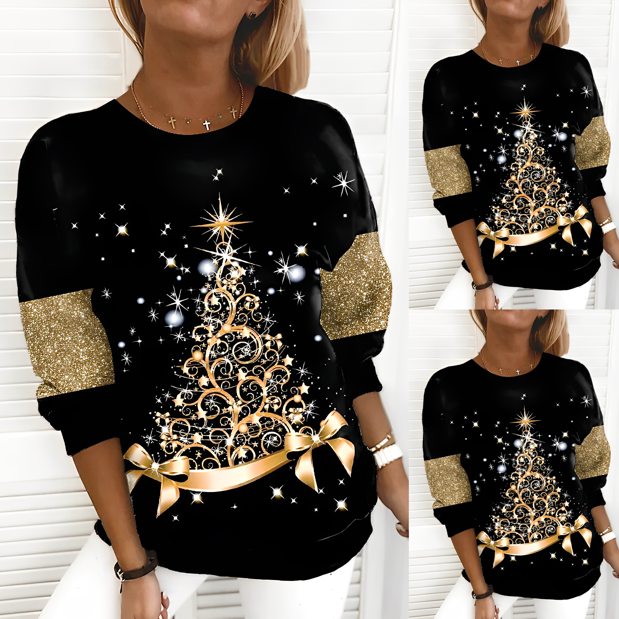 Weihnachtsbaum-Pullover für Frauen