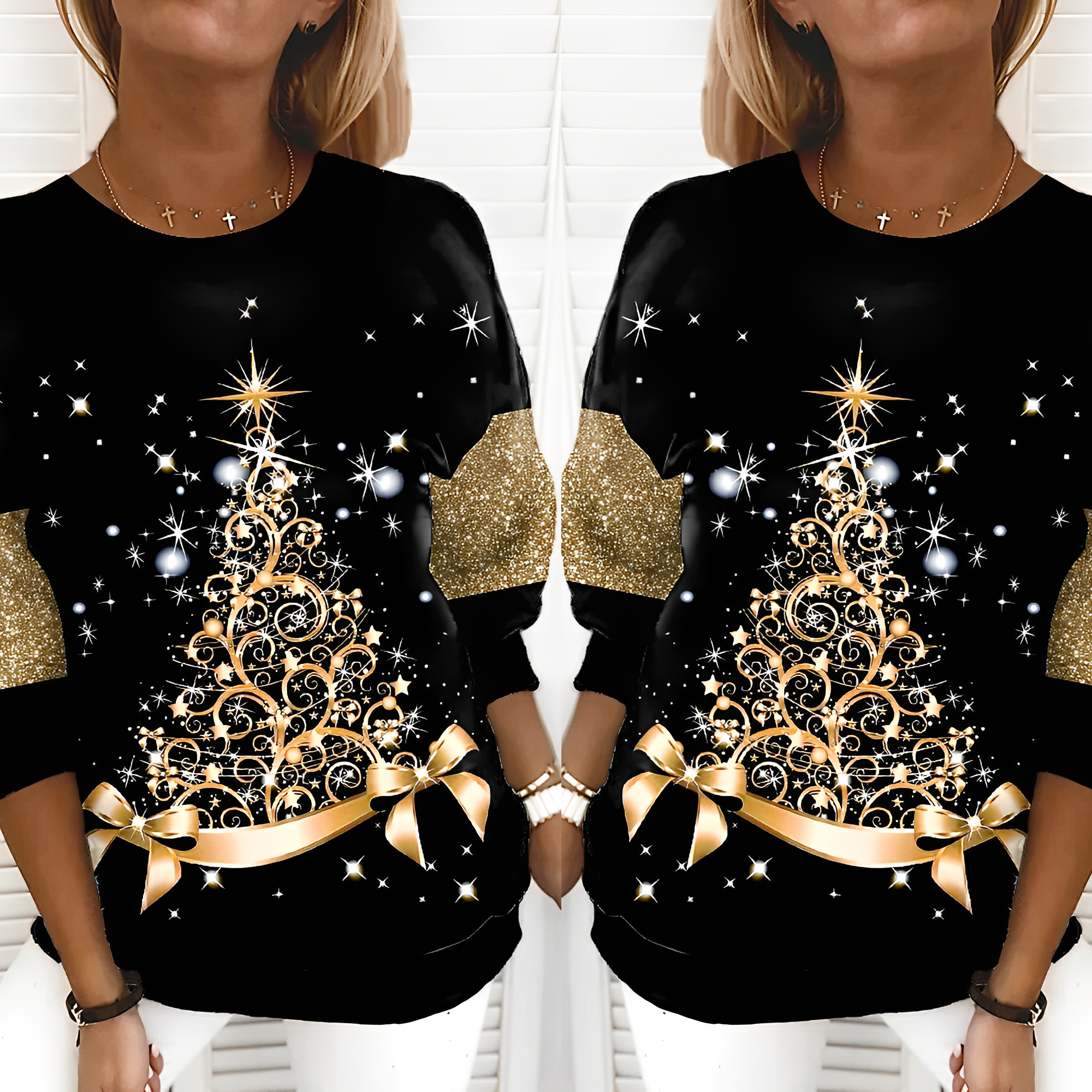 Weihnachtsbaum-Pullover für Frauen