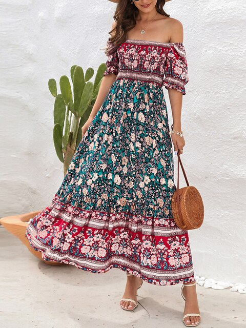 Lina - Langes Boho-Kleid