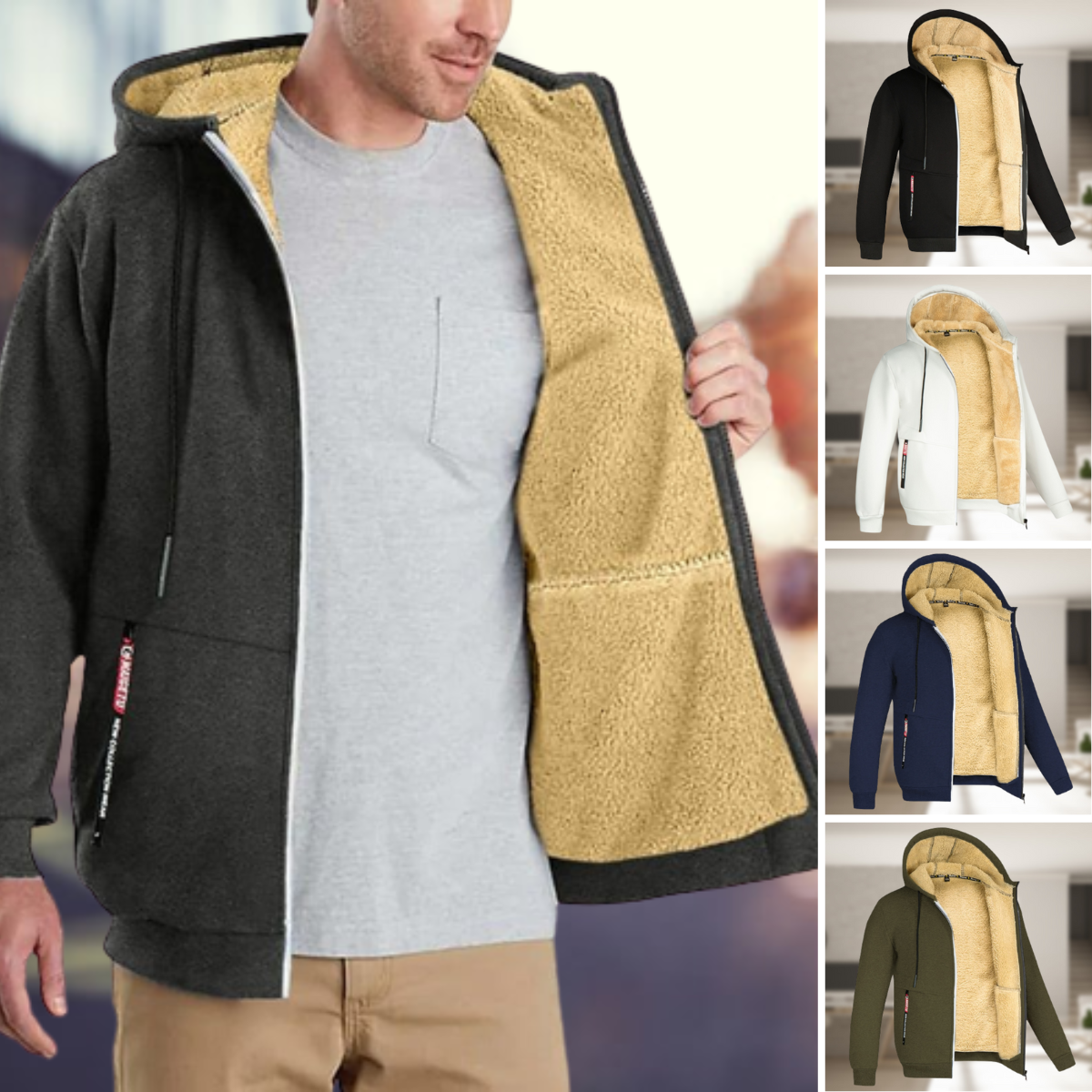 Winterjacke mit Kapuze für Männer