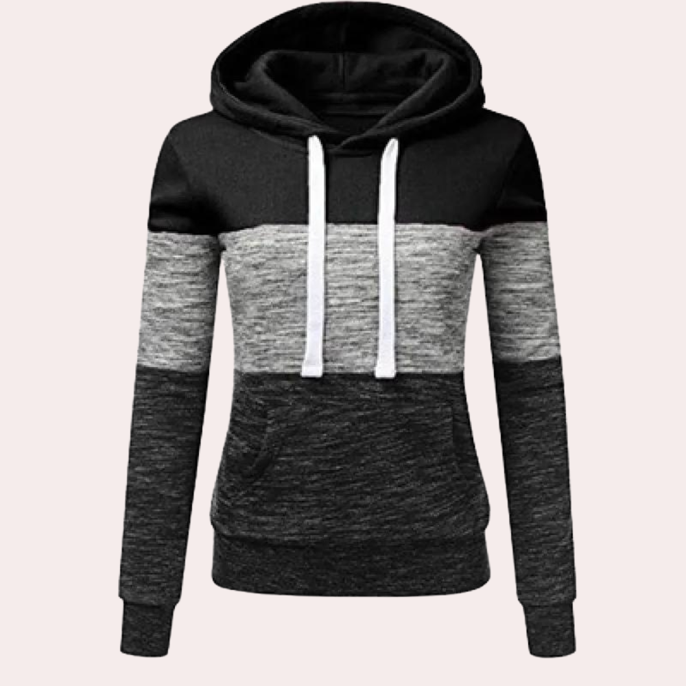 Dreifarbiger Kapuzenpullover für Frauen