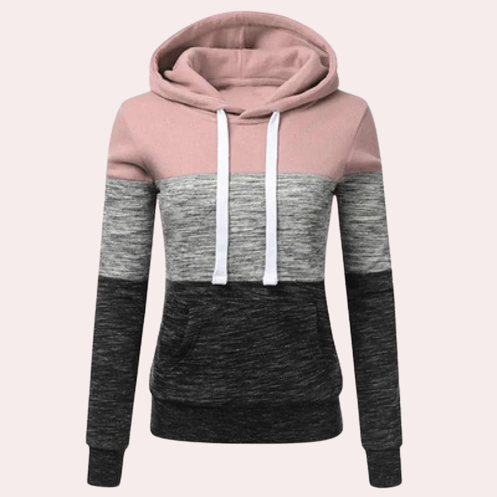 Dreifarbiger Kapuzenpullover für Frauen