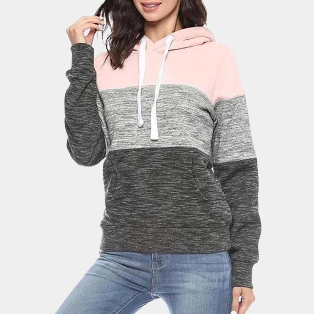 Dreifarbiger Kapuzenpullover für Frauen