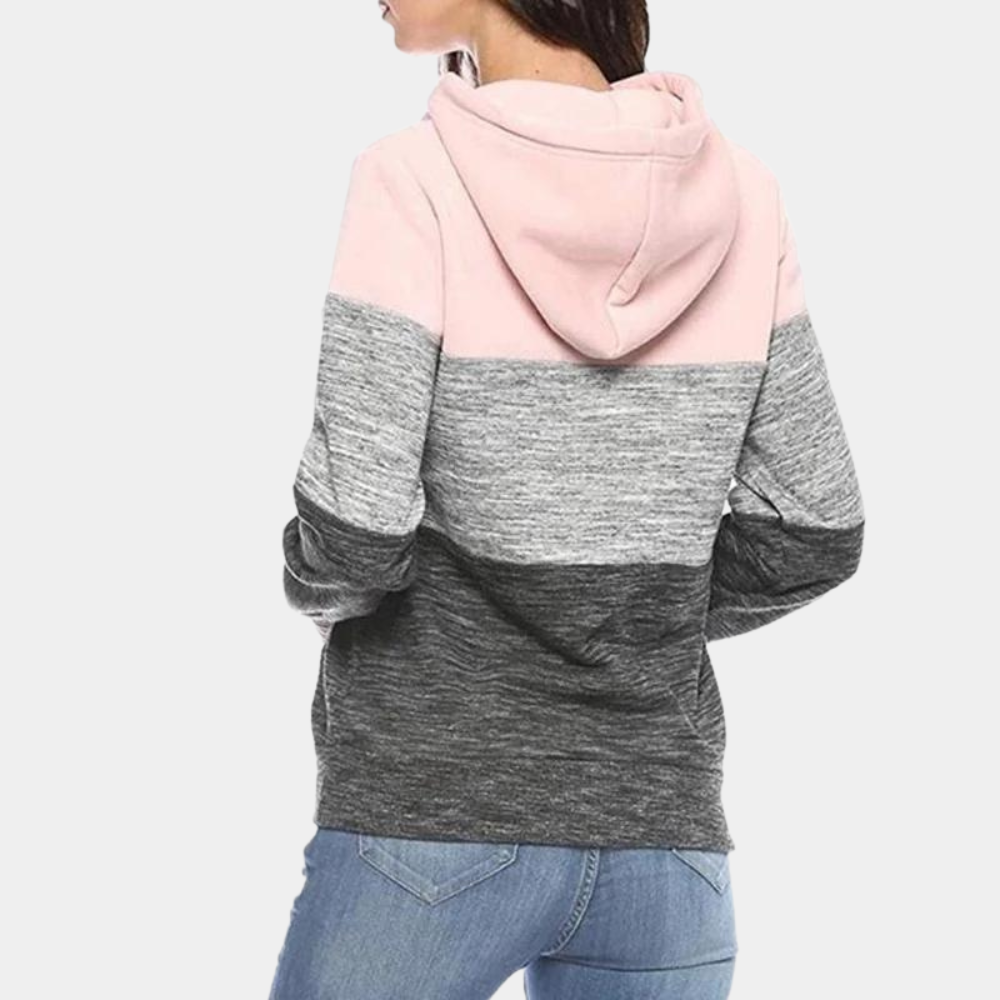 Dreifarbiger Kapuzenpullover für Frauen