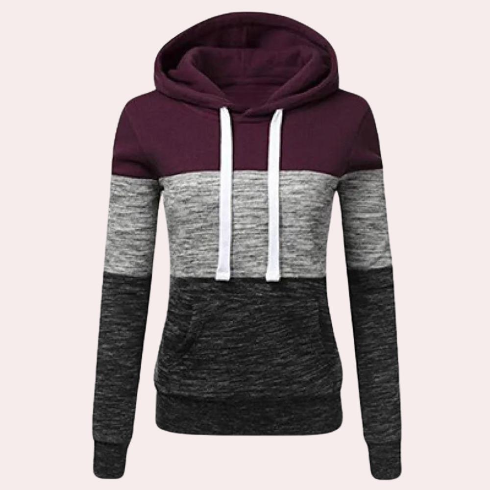 Dreifarbiger Kapuzenpullover für Frauen