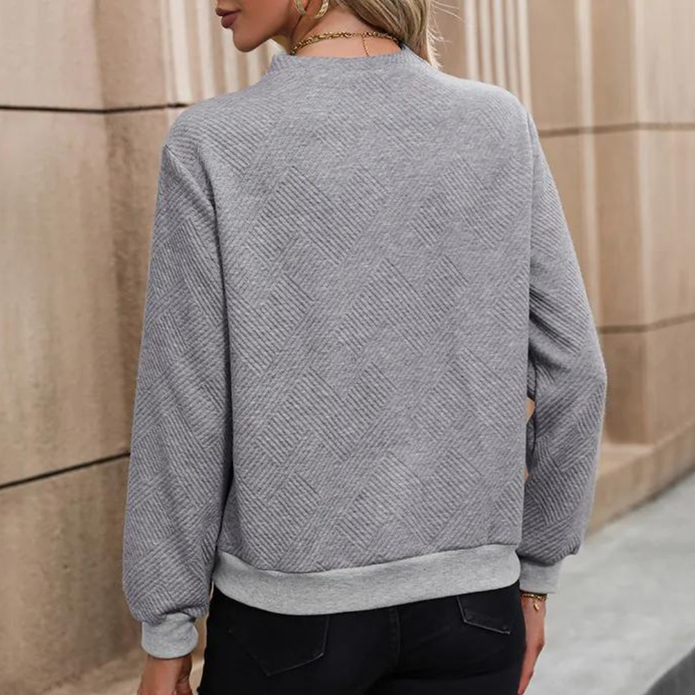 Pullover mit eleganten Knöpfen für Frauen