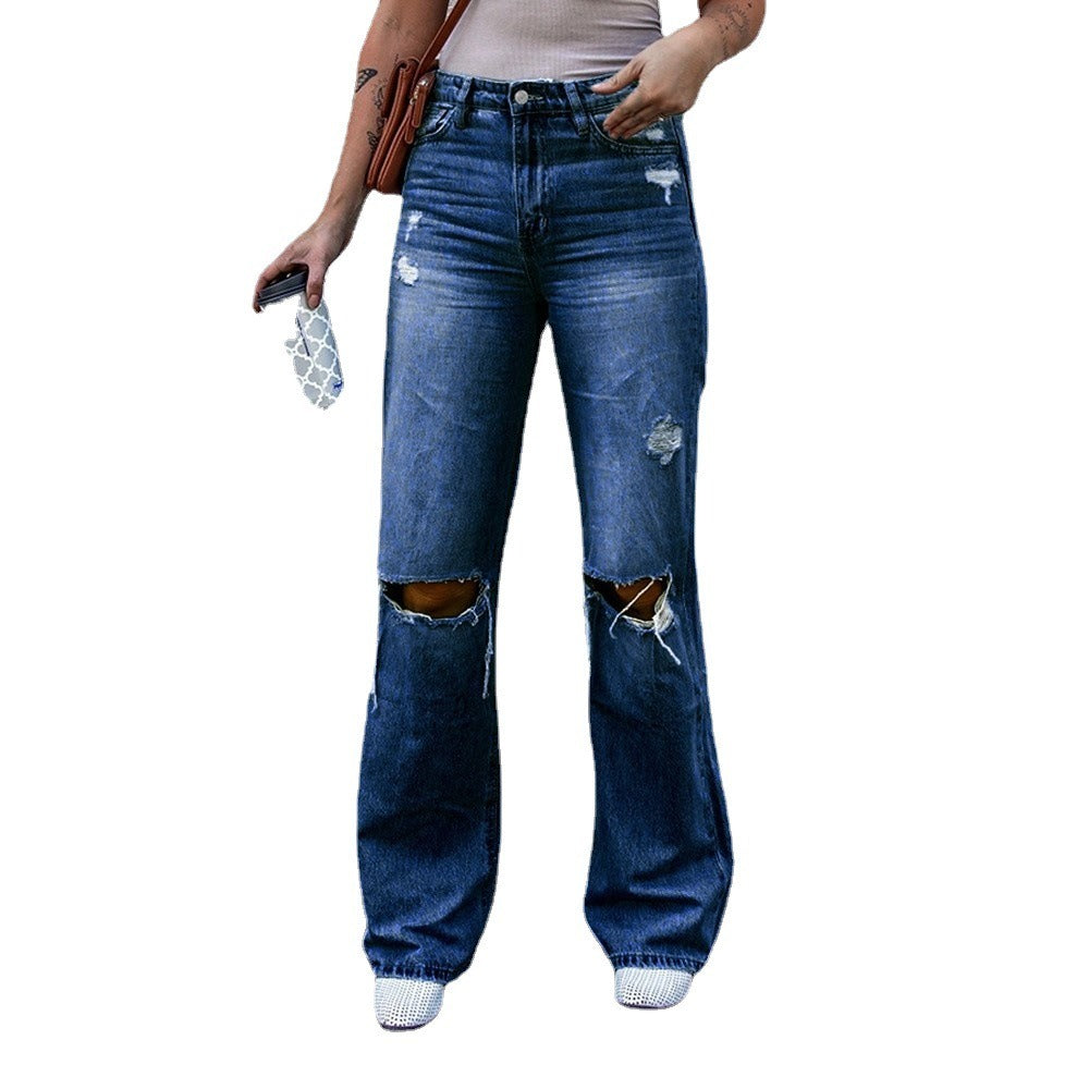 Lara | Zerrissene Vintage-Jeans mit hoher Taille