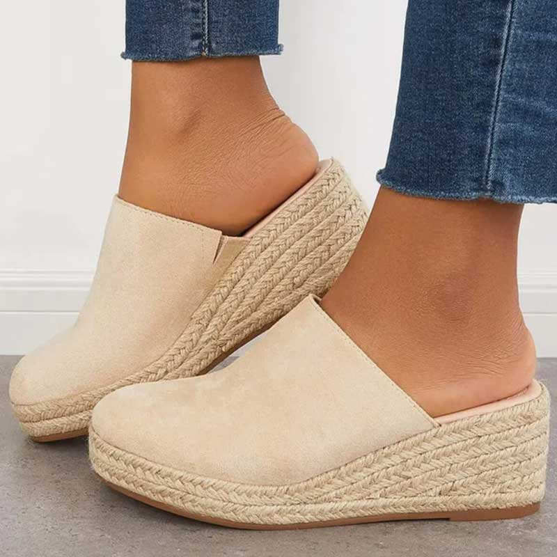 Sophie | Espadrille-Keilabsätze mit offenem Absatz