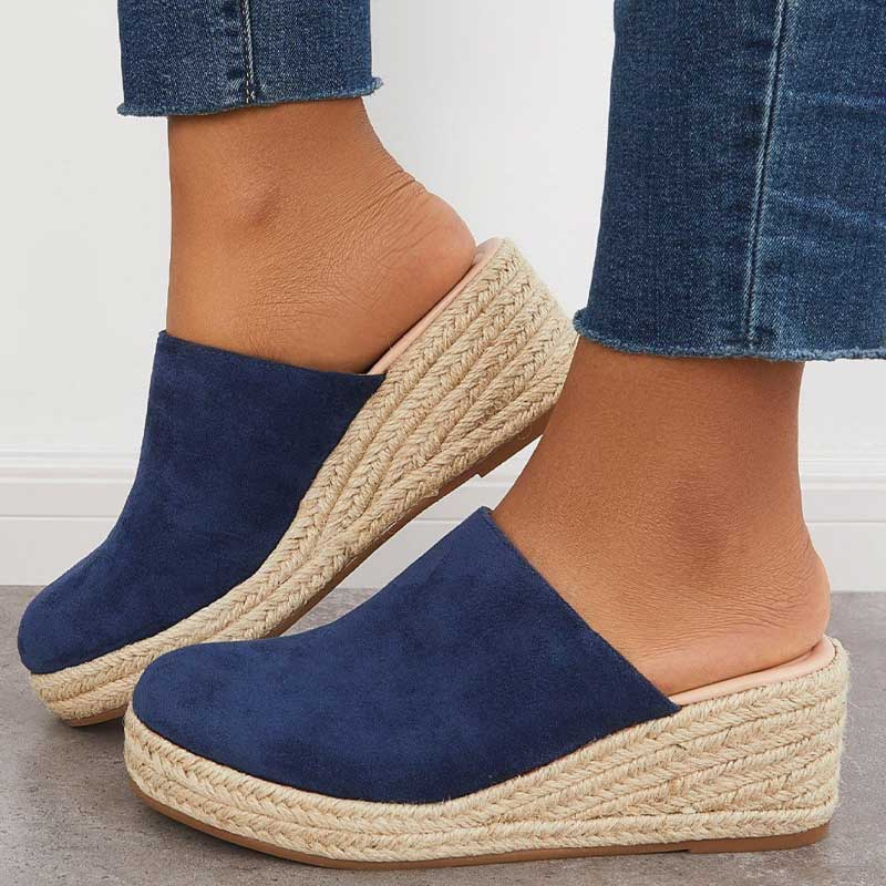 Sophie | Espadrille-Keilabsätze mit offenem Absatz