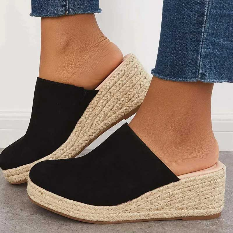 Sophie | Espadrille-Keilabsätze mit offenem Absatz